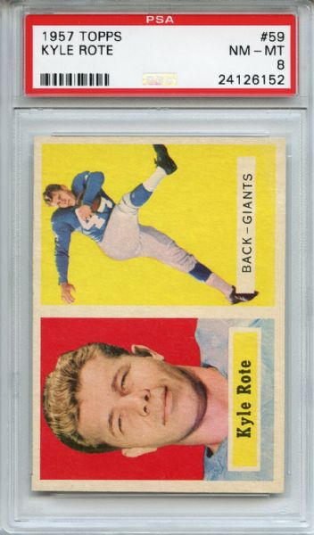 1957 Topps 59 Kyle Rote PSA NM-MT 8