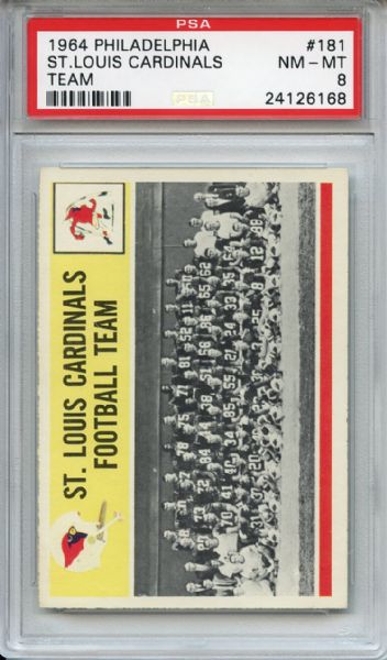 1964 Philadelphia 181 St. Louis Cardinals Team PSA NM-MT 8