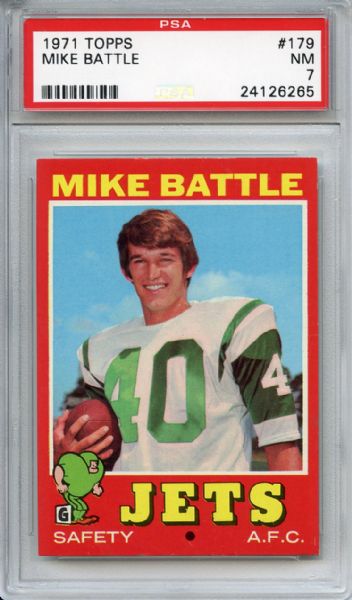 1971 Topps 179 Mike Battle PSA NM 7