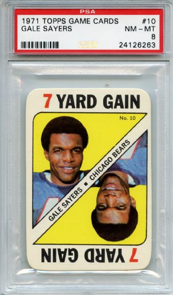 1971 Topps Game Cards 10 Gale Sayers PSA NM-MT 8