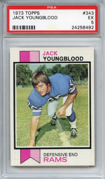 1973 Topps 343 Jack Youngblood PSA EX 5
