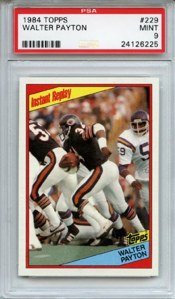 1984 Topps 229 Walter Payton Instant Replay PSA MINT 9