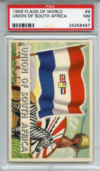 1956 Flags of the World 9 Union of South Africa PSA NM 7