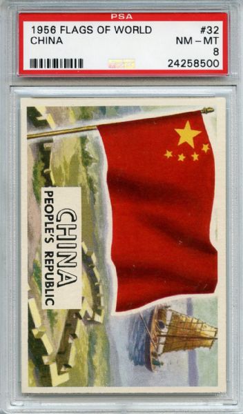 1956 Flags of the World 32 China PSA NM-MT 8