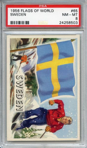 1956 Flags of the World 65 Sweden PSA NM-MT 8