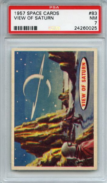 1957 Space Cards 83 View of Saturn PSA NM 7