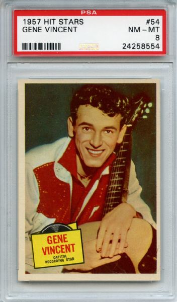 1957 Hit Stars 54 Gene Vincent PSA NM-MT 8