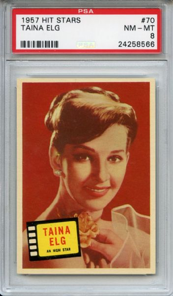 1957 Hit Stars 70 Taina Elg PSA NM-MT 8