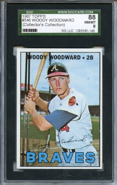 1967 Topps 546 Woody Woodward SGC NM/MT 88 / 8
