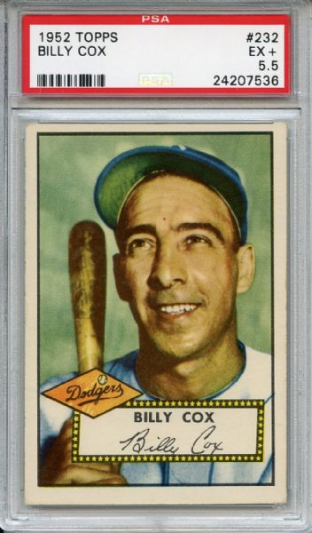 1952 Topps 232 Billy Cox PSA EX+ 5.5