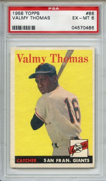 1958 Topps 86 Valmy Thomas PSA EX-MT 6