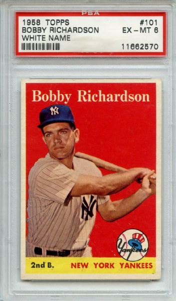 1958 Topps 101 Bobby Richardson PSA EX-MT 6