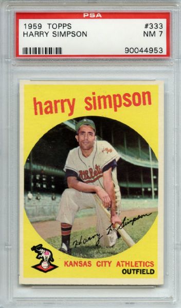 1959 Topps 333 Harry Simpson PSA NM 7