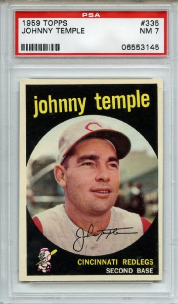 1959 Topps 335 Johnny Temple PSA NM 7