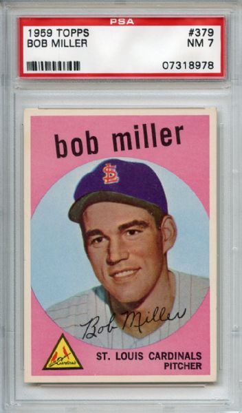 1959 Topps 379 Bob Miller PSA NM 7