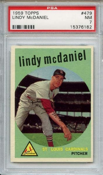 1959 Topps 479 Lindy McDaniel PSA NM 7