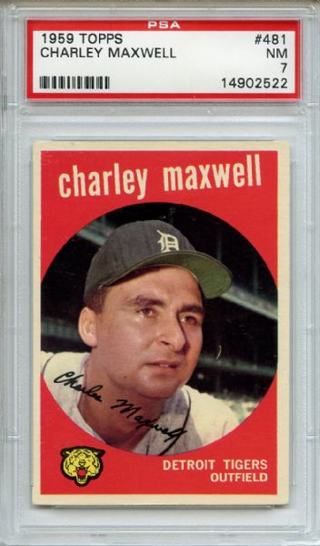 1959 Topps 481 Charley Maxwell PSA NM 7