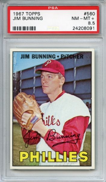 1967 Topps 560 Jim Bunning PSA NM-MT+ 8.5