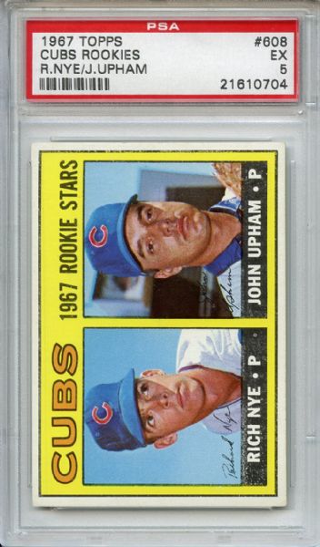 1967 Topps 608 Chicago Cubs Rookies PSA EX 5