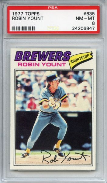 1977 Topps 635 Robin Yount PSA NM-MT 8