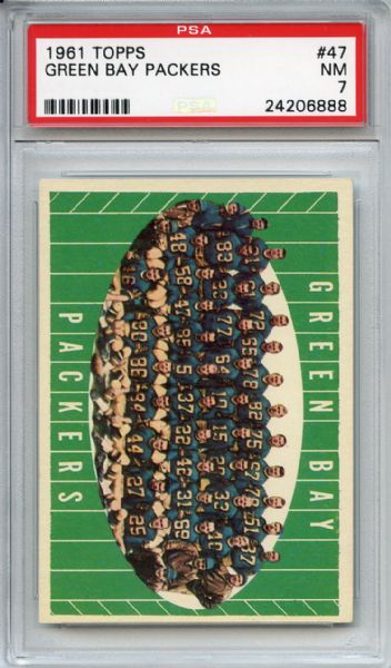 1961 Topps 47 Green Bay Packers Team PSA NM 7