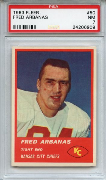1963 Fleer 50 Fred Arbanas PSA NM 7