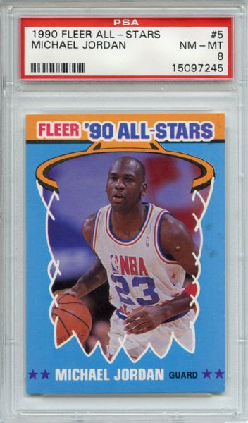 1990 Fleer All Stars 5 Michael Jordan PSA NM-MT 8