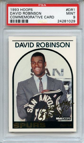 1993 Hoops Commemorative Card DR1 David Robinson PSA MINT 9