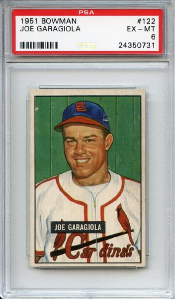 1951 Bowman 122 Joe Garagiola RC PSA EX-MT 6