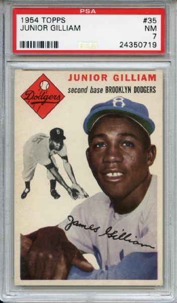 1954 Topps 35 Junior Gilliam PSA NM 7
