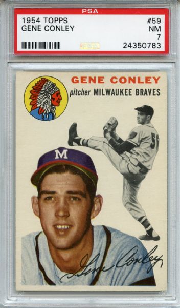 1954 Topps 59 Gene Conley PSA NM 7