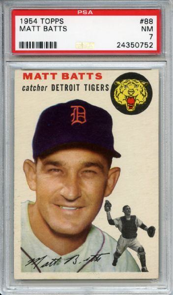 1954 Topps 88 Matt Batts PSA NM 7
