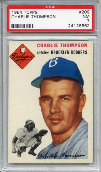 1954 Topps 209 Charlie Thompson PSA NM 7