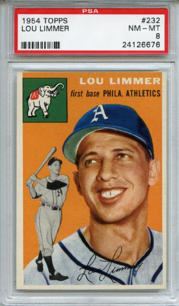 1954 Topps 232 Lou Limmer PSA NM-MT 8