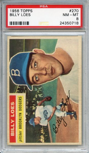 1956 Topps 270 Billy Loes PSA NM-MT 8