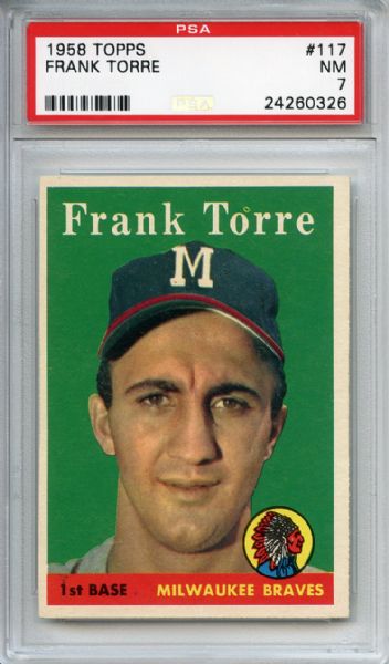 1958 Topps 117 Frank Torre PSA NM 7