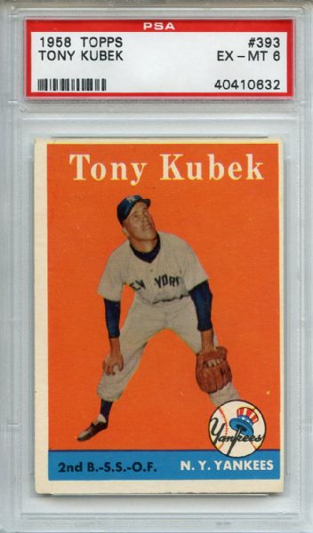1958 Topps 393 Tony Kubek PSA EX-MT 6