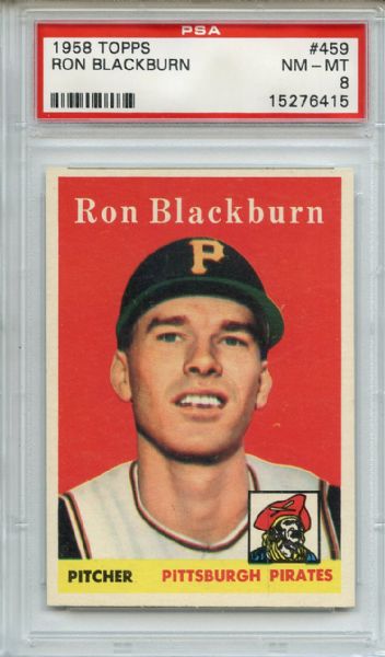 1958 Topps 459 Ron Blackburn PSA NM-MT 8