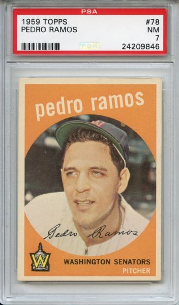 1959 Topps 78 Pedro Ramos PSA NM 7
