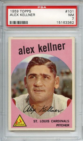 1959 Topps 101 Alex Kellner PSA NM 7