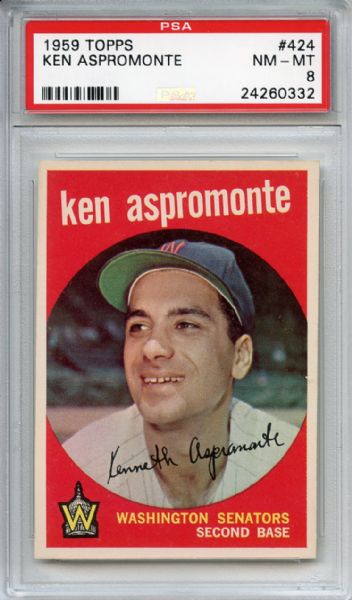1959 Topps 424 Ken Aspromonte PSA NM-MT 8