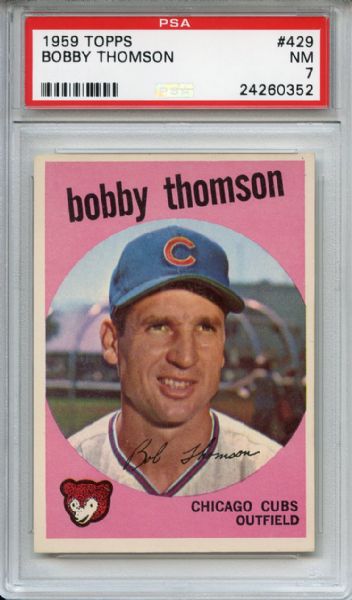 1959 Topps 429 Bobby Thomson PSA NM 7