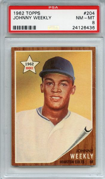 1962 Topps 204 Johnny Weekly PSA NM-MT 8