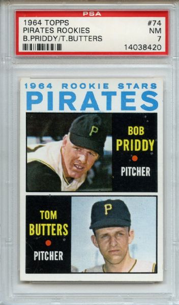 1964 Topps 74 Pittsburgh Pirates Rookies PSA NM 7