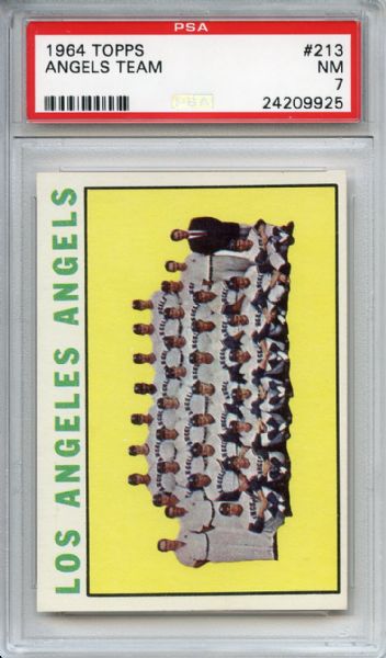 1964 Topps 213 Los Angeles Angels Team PSA NM 7