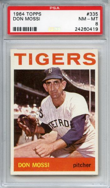 1964 Topps 335 Don Mossi PSA NM-MT 8