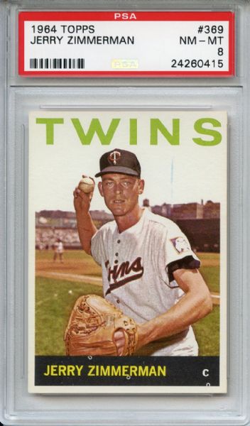 1964 Topps 369 Jerry Zimmerman PSA NM-MT 8