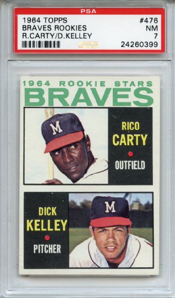 1964 Topps 476 Braves Rookies Rico Carty PSA NM 7