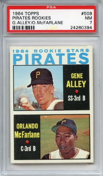 1964 Topps 509 Pittsburgh Pirates Rookies PSA NM 7