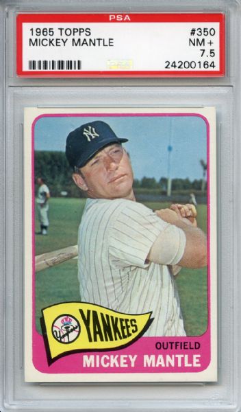 1965 Topps 350 Mickey Mantle PSA NM+ 7.5